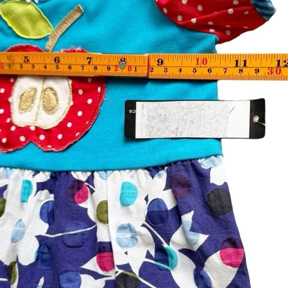 Roki & Zoi Girls Toddler Kids Short Sleeve Colorful Apple Dress. 18 Months. NEW. - Picture 3 of 7